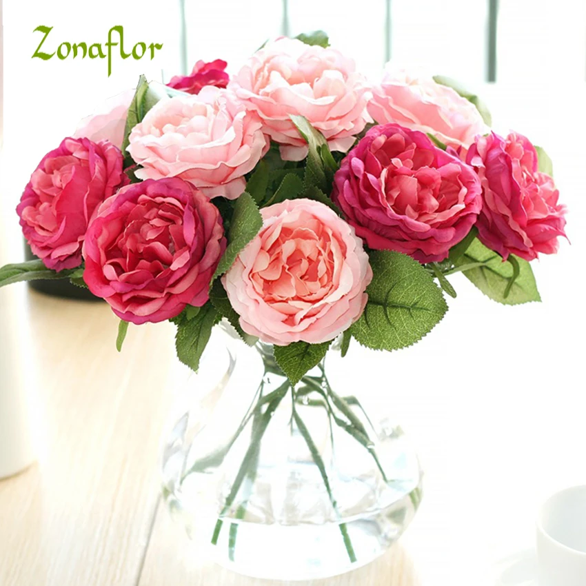 Buy Zonaflor 11PCS Decorative Flowers rose PU Real