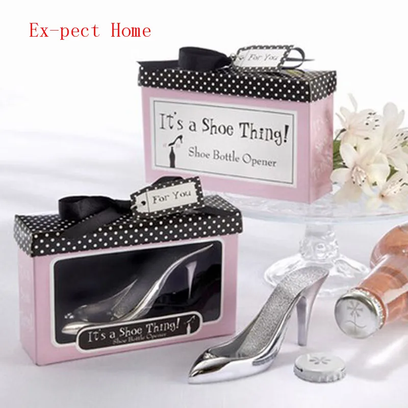 

100PCS/LOT Factory price Free shipping High-heeled Cinderella shoe bottle opener wedding bridal shower favor party gifts