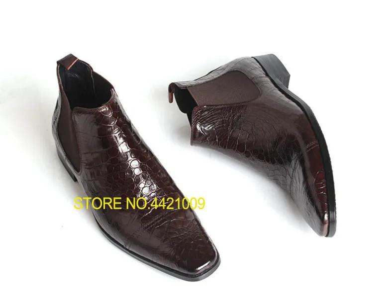 

2018 Men Winter Martin Popular High Top Ankle Boots Men Genuine Leather Dress Shoes Male Personality Elastic Brand Pleated Boots