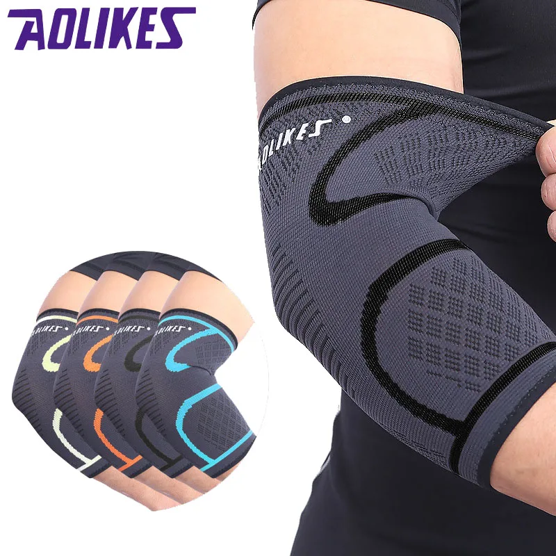 

AOLIKES 1PCS Arm Sleeve Elbow Brace Elastic Gym Fitness Elbow Protective Pad Absorb Sweat Sport Basketball Elbow Support