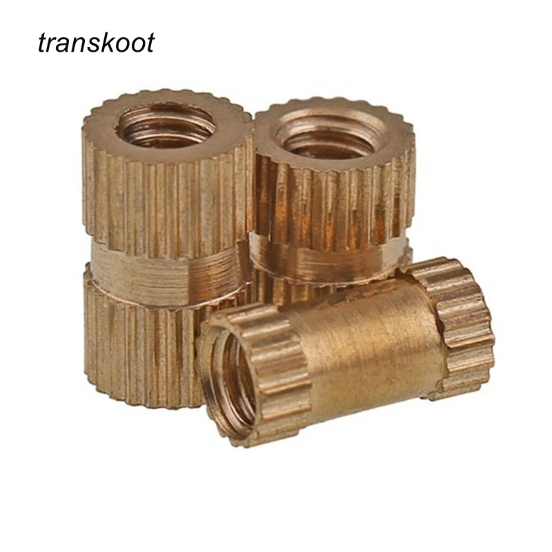100 шт. M2* 3/4/5/6 OD = 3,5 мм латунь впрыска гайка Медь вставка с накаткой накатки Гайки