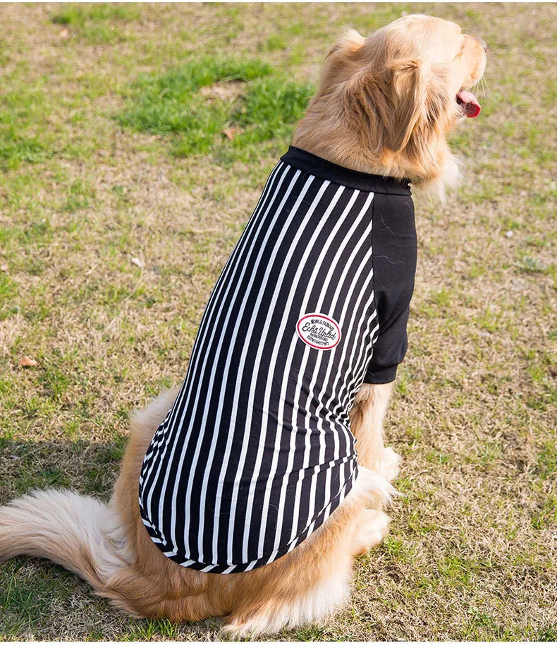 Большой Размеры собака одежда в полоску золотистый ретривер самодийских собака одежда ноги собака пальто одежда спортивная одежда