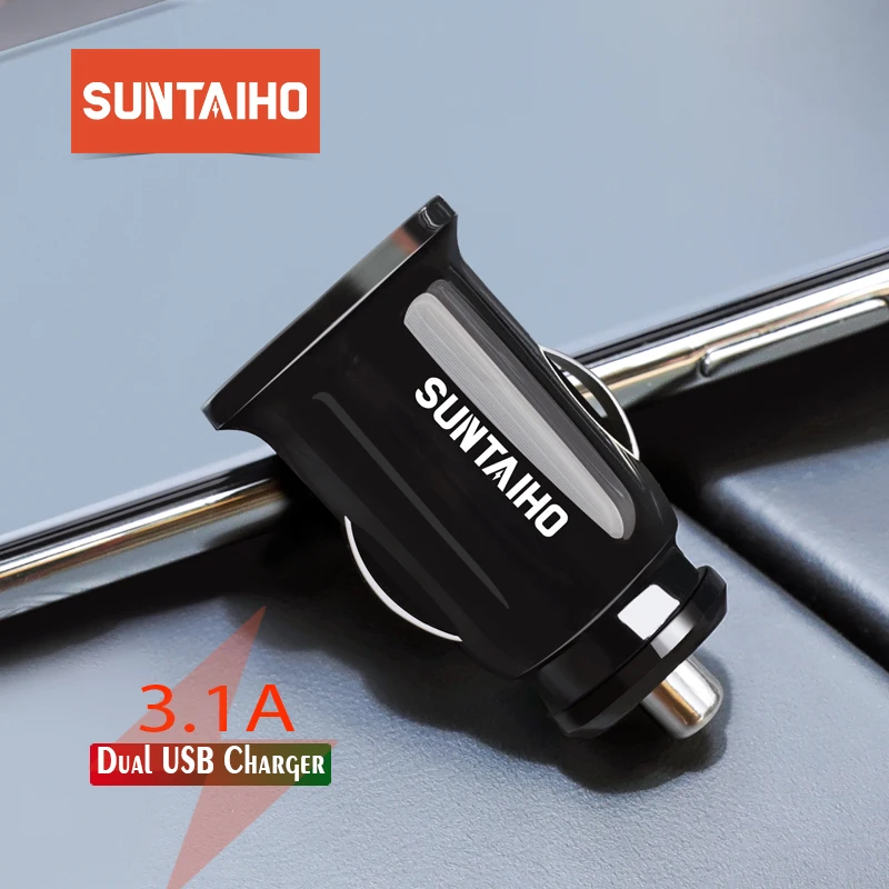 Suntaiho Dual USB Car Charger Mini Car-Charger 3.1A Mobile Phone Car charger adapter Car GPS Samrtphone for iPhone Xiaomi Huawei Suntaiho Dual USB Car Charger Mini Car-Charger 3.1A Mobile Phone Car charger adapter Car GPS Samrtphone for iPhone Xiaomi Huawei