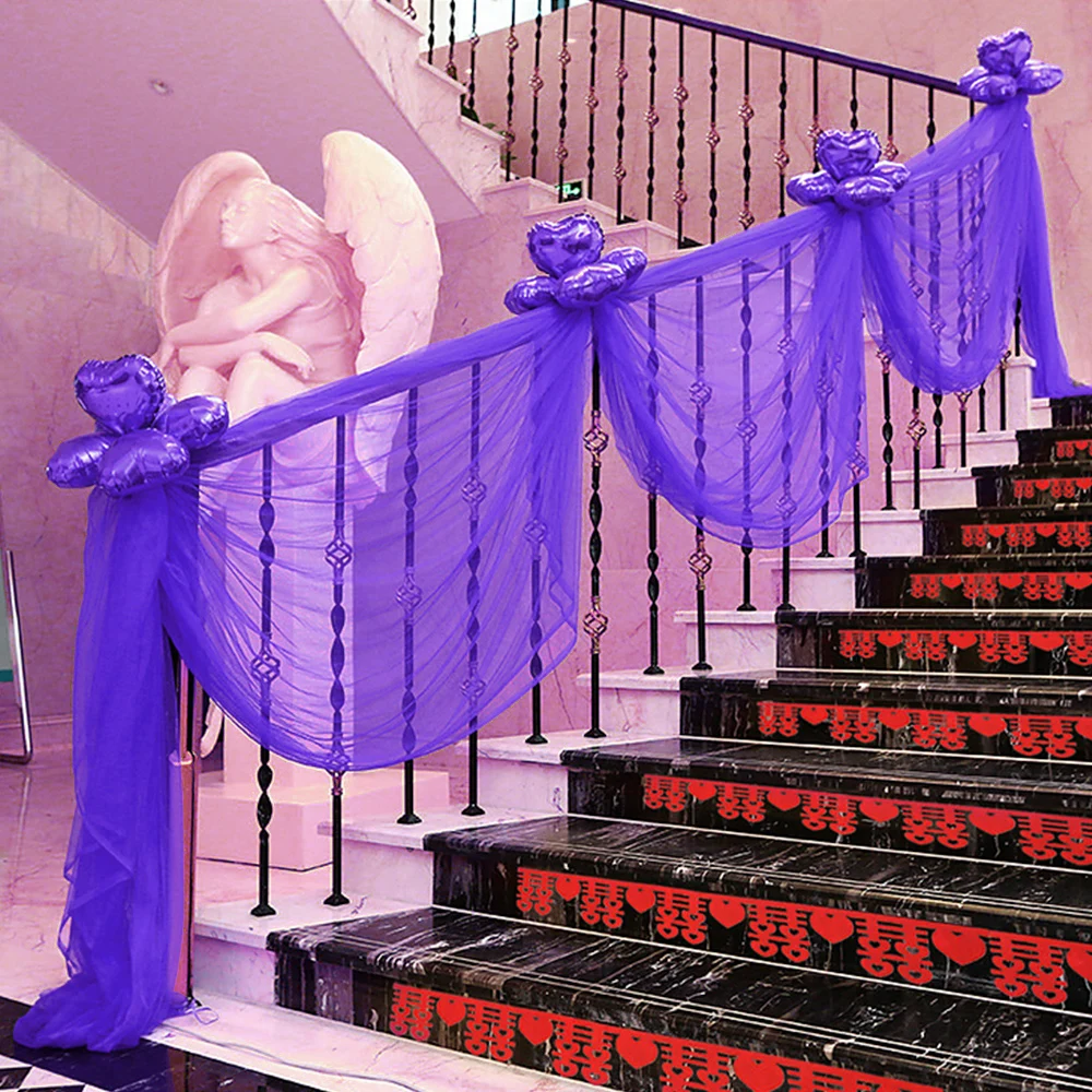 50 см в ширину 5 ярдов Свадебные Поставки Декоративные снежные марлевые занавески фиолетовый/красный/синий/белый
