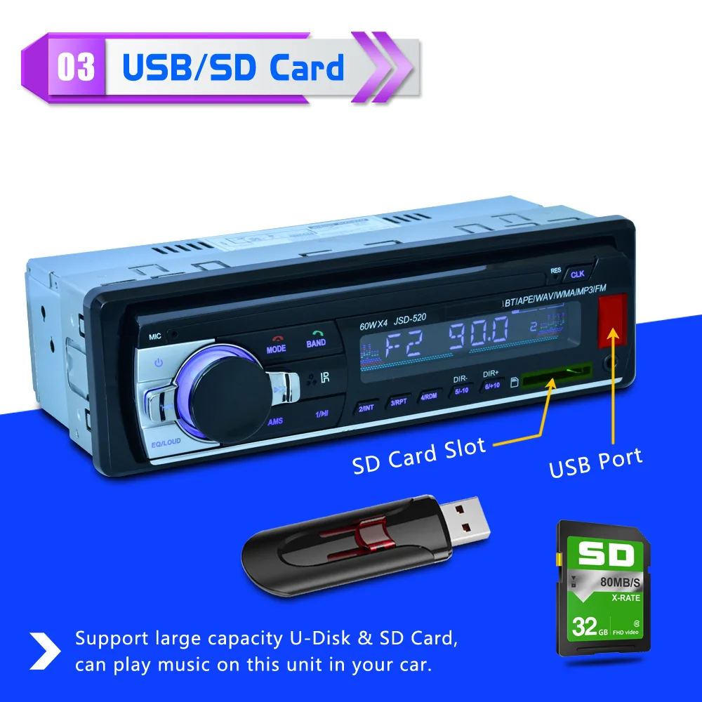 Автомобильный MP3 Bluetooth аудио автомобильный Bluetooth MP3 карта Подключаемая машина U диск машина Bluetooth телефон беспроводной ресивер TF