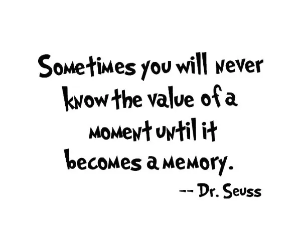 Dr Seuss Memory Quote New Dr. Seuss Sometimes You Will Never Know The Value Of A Moment Until It  Becomes A Memory Wall Stickers Quote Vinyl Decoration|Decor Vinyl  Stickers|Decorative Wall Paper Art Stickersticker Butterfly - Aliexpress