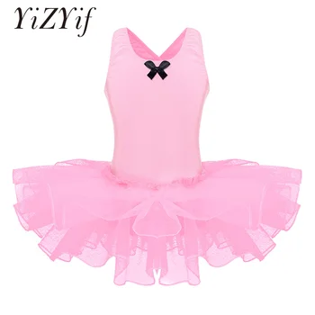 

YiZYiF Girls Ballet Tutu Dress Children Dance Costumes Sleeveless Flower Petal Shaped Back Ballet Dance Gymnastics Leotard Dress