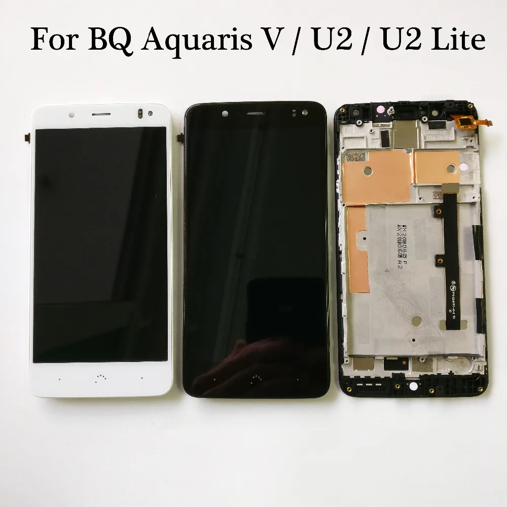 

Black/White 5.2 inch Full LCD Display + Touch Screen Digitizer Assembly With Frame For BQ Aquaris U2 / U2 Lite / BQ Aquaris V