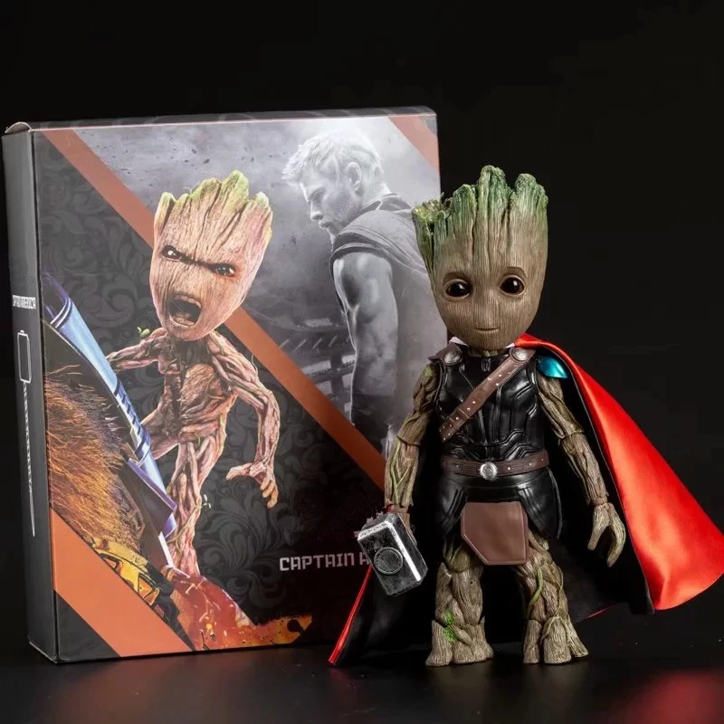 

Avengers Infinity War Tree Man Cosplay Thor with Hammer Mjolnir PVC Action Figure Collectible Model Anime Figure Toys Doll Gift