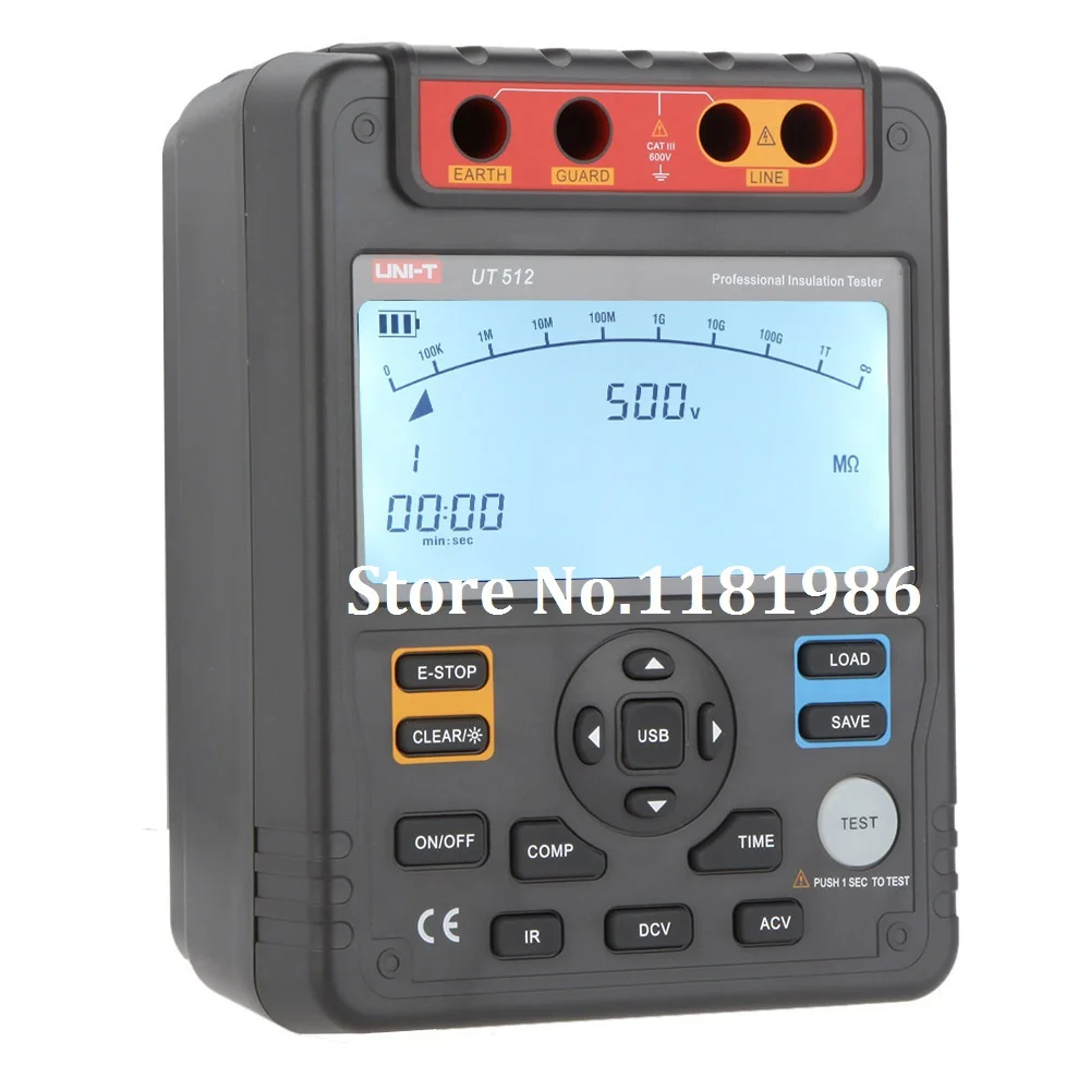 

UNI-T UT512 Digital Insulation Resistance Tester Meter Megohmmeter Low Ohm Ohmmeter Voltmeter Auto Range 2500v Usb Interface ohm