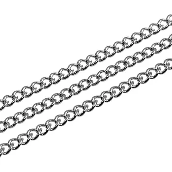 

LOULEUR 10 Yard Silver Plated Stainless Steel Necklace Chains Wide 1/1.5/2/2.5/3mm Bulk Chain for DIY Jewelry Findings