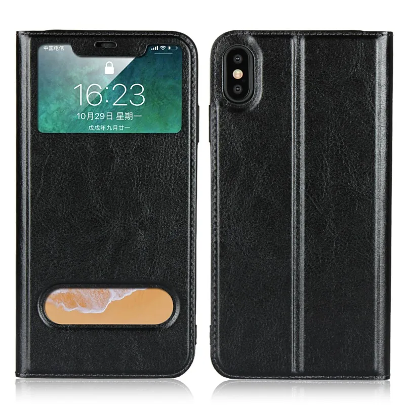 Window Case for iPhone XS XR XS Max Case Flip Cover Leather Stand Coque for Apple iPhone XS Max Cases Fundas Carcasas Capa Etui lifeproof case iphone 8