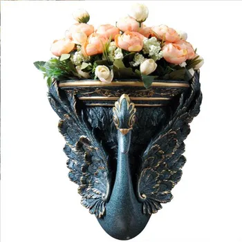 

Minimalist European Swan wall decoration background wall decoration creative wall hanging vase wall hanging