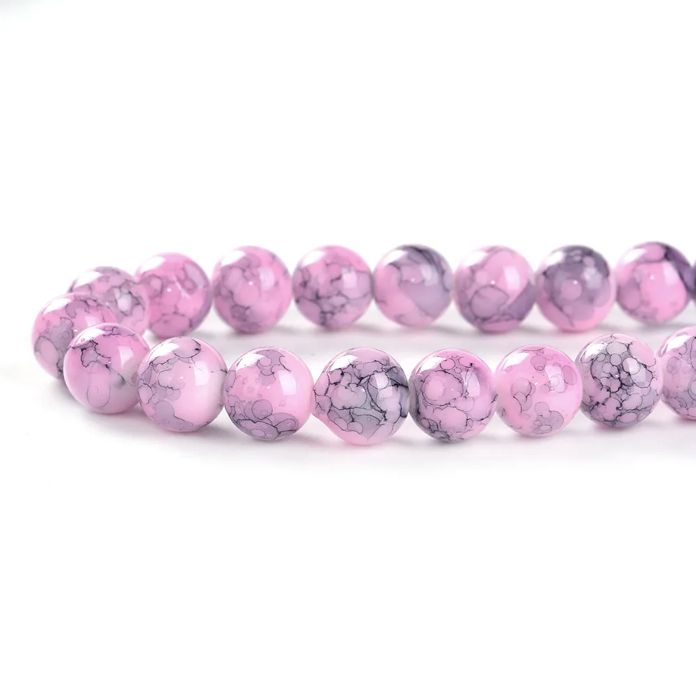 

Doreen Box hot- 2 Strands Fuchsia Round Glass Loose Beads 10mm 80cm (B13433)