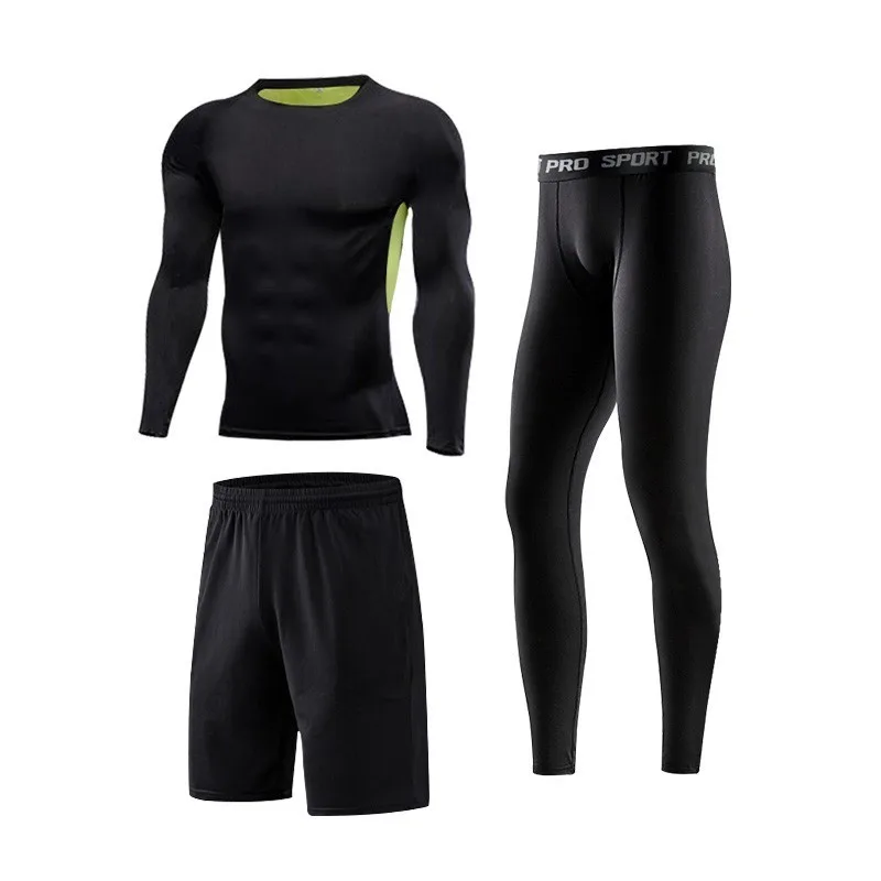 Мужская спортивная одежда, дышащие быстросохнущие спортивные костюмы, компрессионная одежда для тренажерного зала, фитнеса, тренировок, занятий спортом, бега, набор для мужчин - Цвет: Men sportswear-3-13