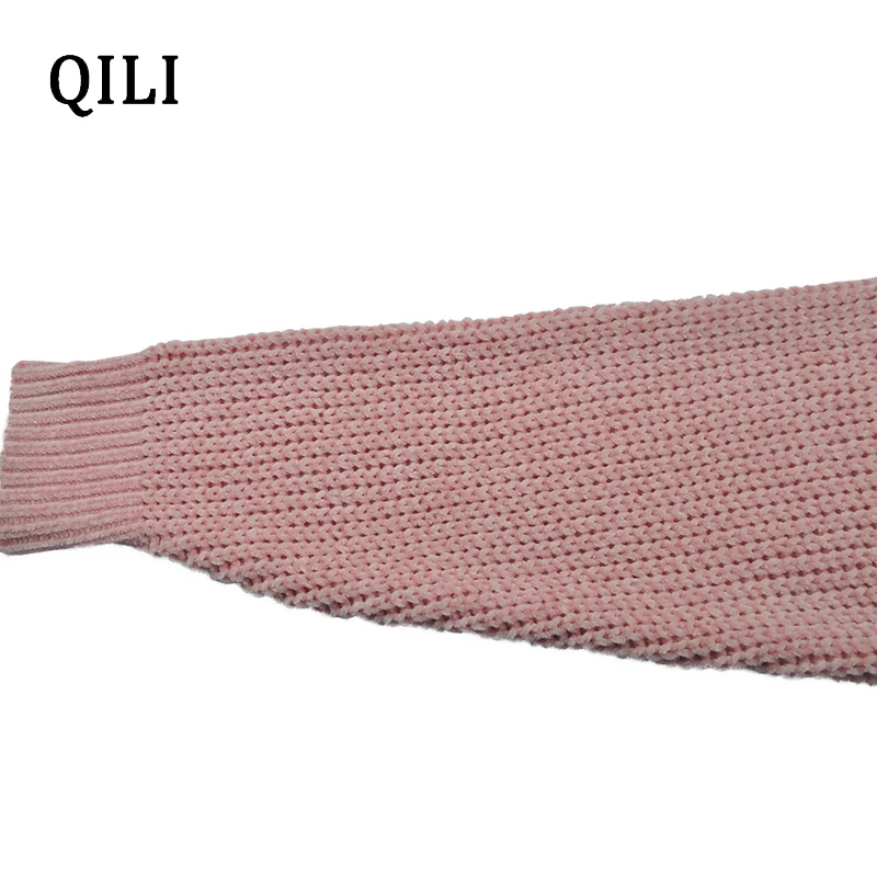 QILI Women Loose Pullovers Sweater O Neck Long Sleeve Solid Tops Knitted Sweaters Autumn Winter Womens Casual Fashion Sweater