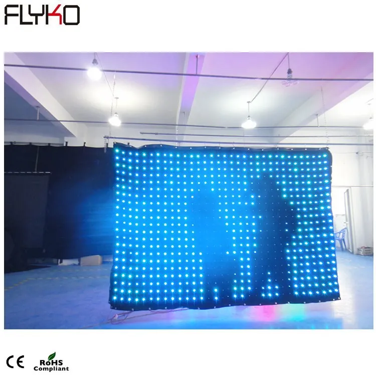 

High Quality P9 2.3M*3.6M Tricolor Led Graphic Curtain,RGB Color Mixing LED Video Curtain For DJ Wedding Backdrop Off Line Mode