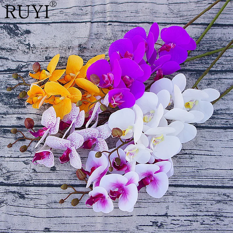 

8pcs/Lot Real Touch Moth Orchid Artificial silk Flowers Butterfly decoration Orchid for House Home Wedding Festival Decoration