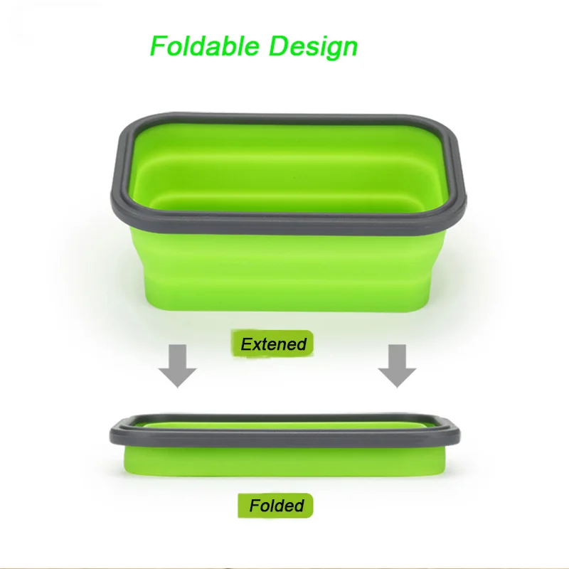 Складная бутылка воды/Коробки для обедов Портативный Складная миска бенто коробка складной Еда контейнер 350/500/800/1200 мл/1600 мл экологически чистые