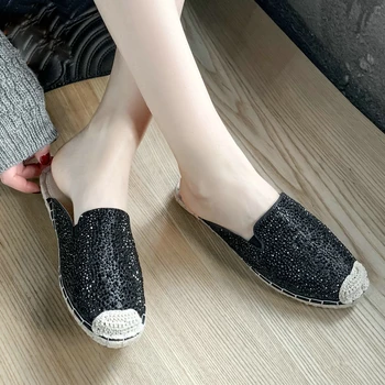 

EshtonShero Women Shoes Woman Slippers Low Heels Fashion Slingback Platform Flat Heels Silver Ladies Wedding Shoes Size 4-9