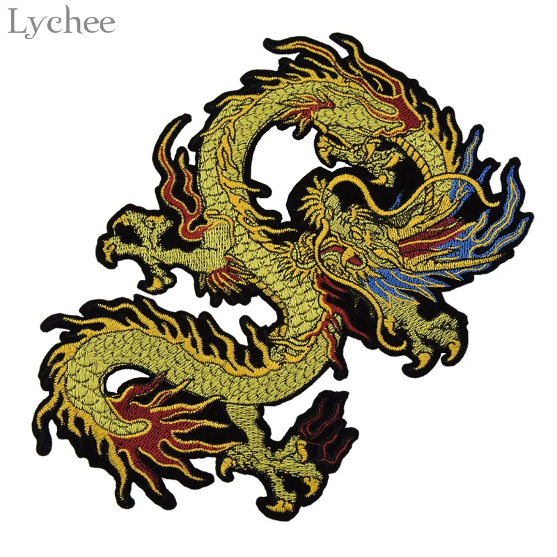 Нашивки с вышивкой Lychee Dragon для одежды нашивки пришивкой Швейные аксессуары