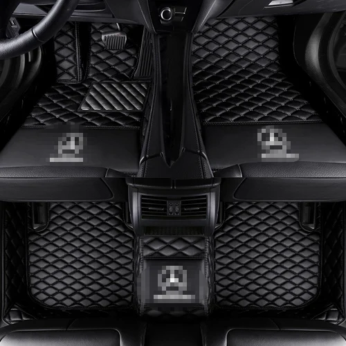 Индивидуальный Логотип подходит для автомобильных ковров Mercedes Benz A B180 C200 E260 CL CLA G GLK300 ML S350/400 класс Нескользящая ковровая подкладка - Название цвета: black
