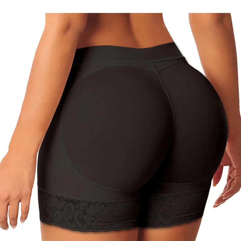 Fake Ass Women Butt and Hip Enhancer Booty Padded Butt Lifter Underwear Tummy Body Shapers Control Panties Boyshorts Shapewear - Цвет: black