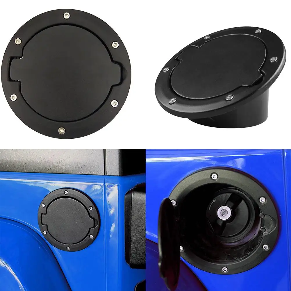

Aluminum Alloy Fuel Gas Tank Door Cap Lid Cover for 2007-2018 Jeep Wrangler JK