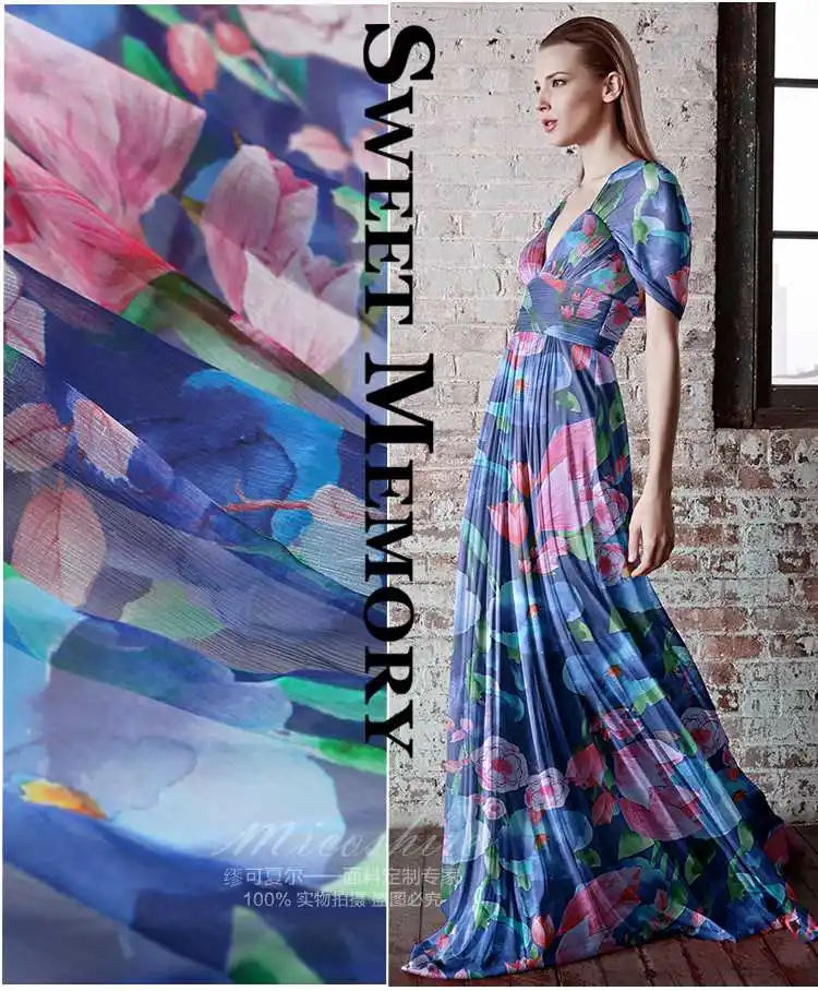 

Ultra-thin silk chiffon fabric summer perspective silk fabric for dress tulle fabric natural silk fabric wholesale silk cloth