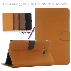 Ретро-книга Стиль чехол для Samsung Galaxy Tab A 7,0 SM-T285 T280 7 ''чехол Funda Чехол-книжка из искусственной кожи чехол + стилус