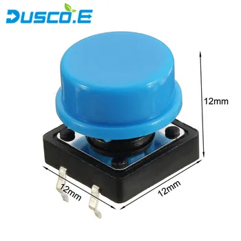 

100 Pcs/Lot Tactile Button Switch Momentary 12*12*7.3MM Micro Switch Button + 100pcs Tact Cap for Arduino diy Free shipping