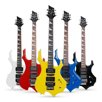 

New Genuine White Blue Red Black Flame Electric Guitar Doublerocking Electric Guitar Rosewood D001