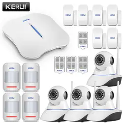 KERUI W1 WI-FI сигнализации с 4 шт. WI-FI IP Камера детектор движения безопасности дома охранной сигнализации Беспроводной сигнализации дома
