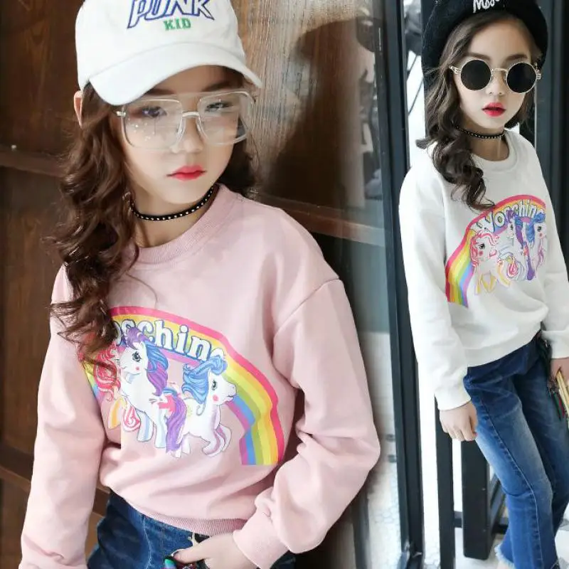 

Kids Tops for Girls Long Sleeve Cotton Cartoon T-shirts Children Spring Clothes Infant Tees 6 8 9 10 12 14 Year Girls Print Tops