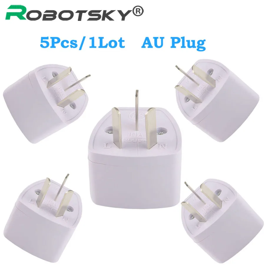 5pcs/1 lot Top Quality Universal AU Plug 3 Pin Power Plug Adapter
