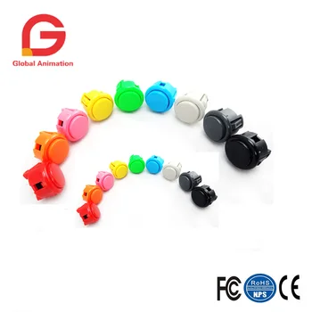 

20 PCS Copy Sanwa 30mm Push Button High Quality Multi Color Red Orange Pink Yellow Green Blue White Grey Black
