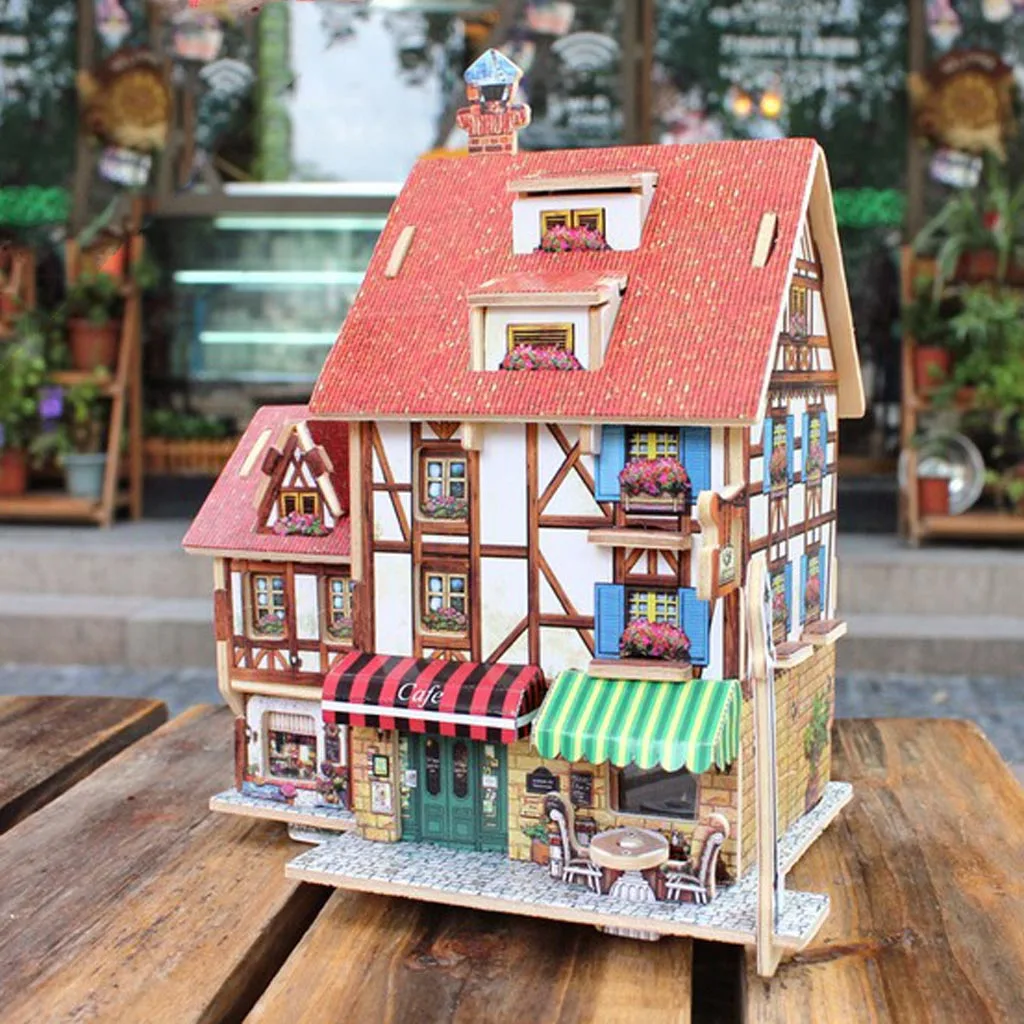 1/24 DIY Miniature Dollhouse With Furniture Kit Detachable Colorful Wooden Building Model - 3D Villa Apartment Ornament