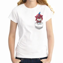 Новая женская футболка карманная Принцесса Мононоке и Моро кошка панда Nerdy футболка с карманами девушка футболка Harajuku уличная футболки топы