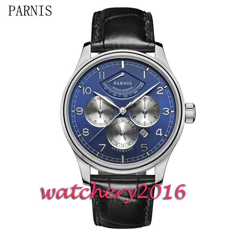 44mm blue dial sapphire glass mens font b watches b font top brand luxury automatic mechanical