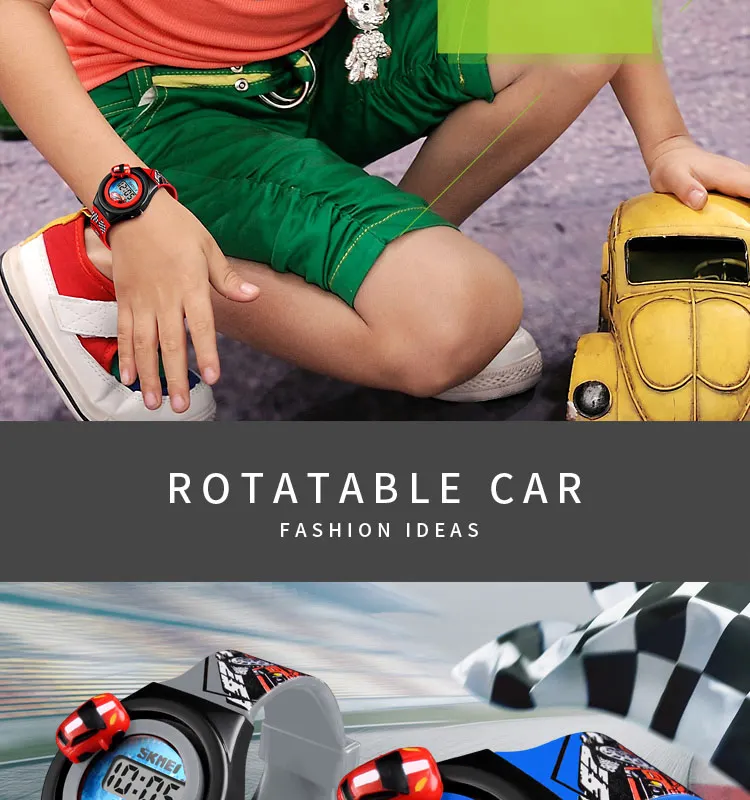 Новинка SKMEI Детские часы с мультяшным автомобилем модные цифровые электронные детские часы креативные студенческие часы с мультяшным рисунком для мальчиков и детей