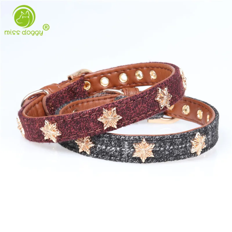 Gold Star Dog Collar Adjustable Pet Dog Cat Collars Puppy Necklace For