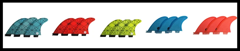 Плавник для серфинга FCS2 G3, G5, G7, K2.1 углеродное волокно три плавника набор зеленый оранжевый FCSII плавники
