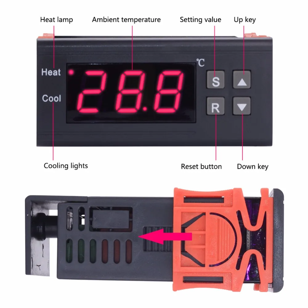 Digital Temperature Controller Thermocouple -40 ~ 120 Degrees Thermostat Refrigeration Heating Regulator
