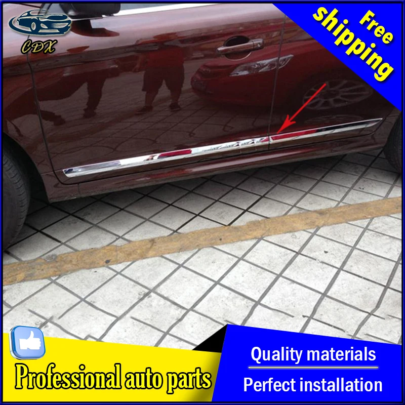 

car styling for Volvo XC60 chrome side door body trim For 2014-2016 XC60 high quality ABS door edge decorative strip 4 pcs