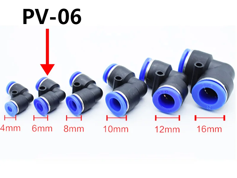 PV-06 пластиковый Воздушный Пневматический фитинг L тип локоть шланг 6 мм быстрая труба разъем УГЛОВАЯ труба соединение PV1/4