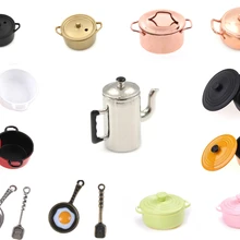 Горячий мини-горшок котёл сковородка с крышкой чайник Кукольный дом аксессуары кукольный домик миниатюрная кухонная утварь посуда для приготовления пищи играть кухня игрушка