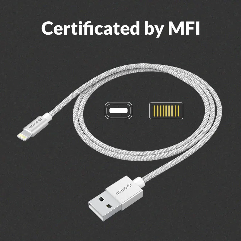 Для МФО iphone кабель 1 м iOS10.1 ORICO 2.4A быстрый мобильный телефон Lightning/USB Зарядное