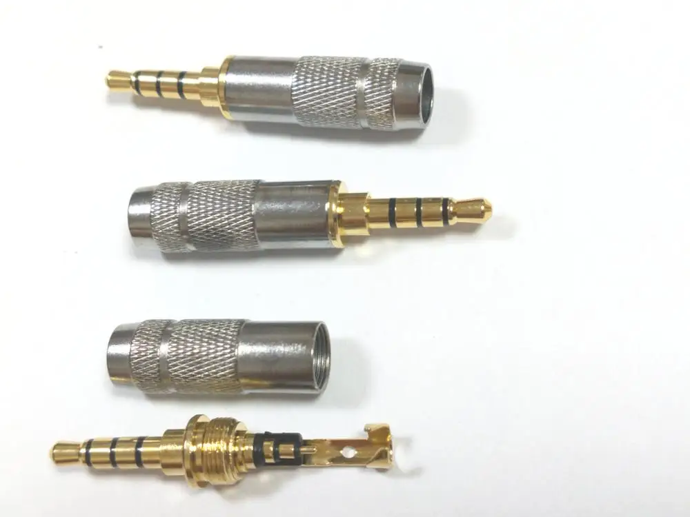 200pcs Gold audio 3 5mm Stereo 4 Pole Repair Headphone Jack Plug Cable Solders