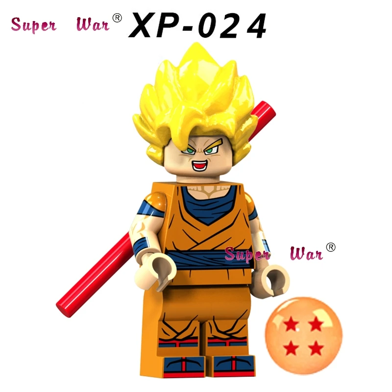 XP024 50 шт. строительные блоки один кусок Luffy Roronoa Zoro Nami Usopp Sanji Sailor Moon Dragon Ball кирпичи для детей Детские игрушки - Цвет: XP024