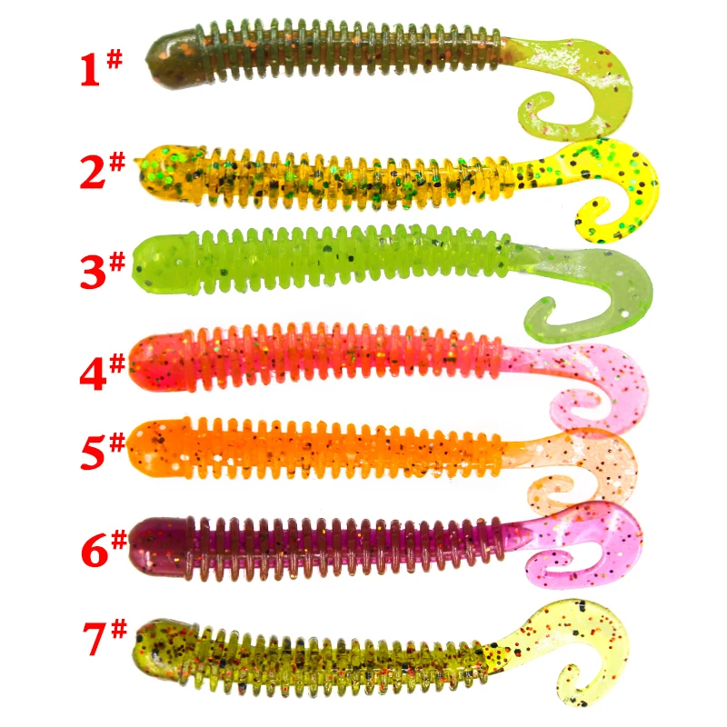 SEAPESCA 5 шт./лот блестящая Мягкая приманка 60 мм 1 3 г искусственная личинка червяка